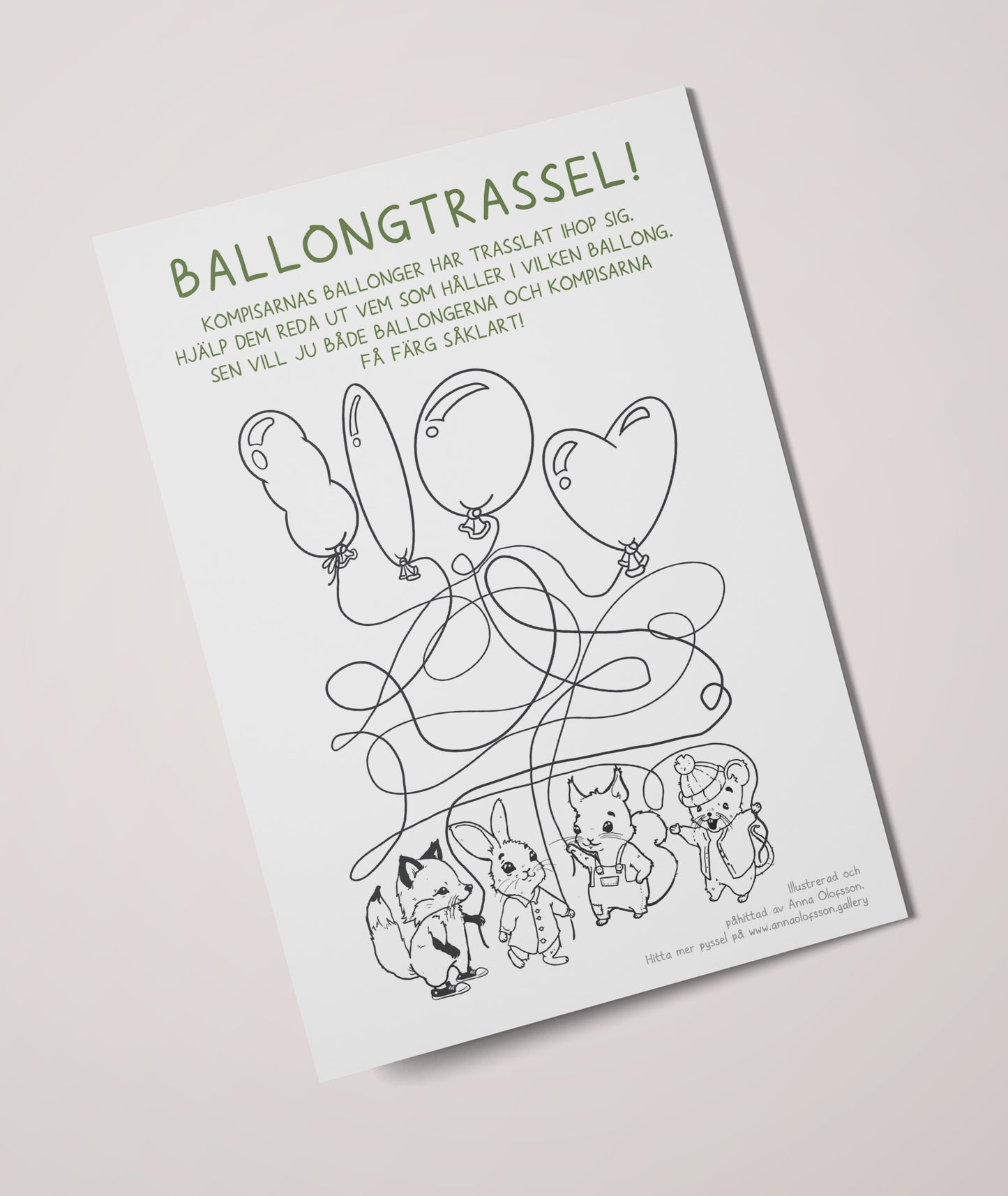 Ballongtrassel! PDF-fil för nedladdning och egen utskrift
