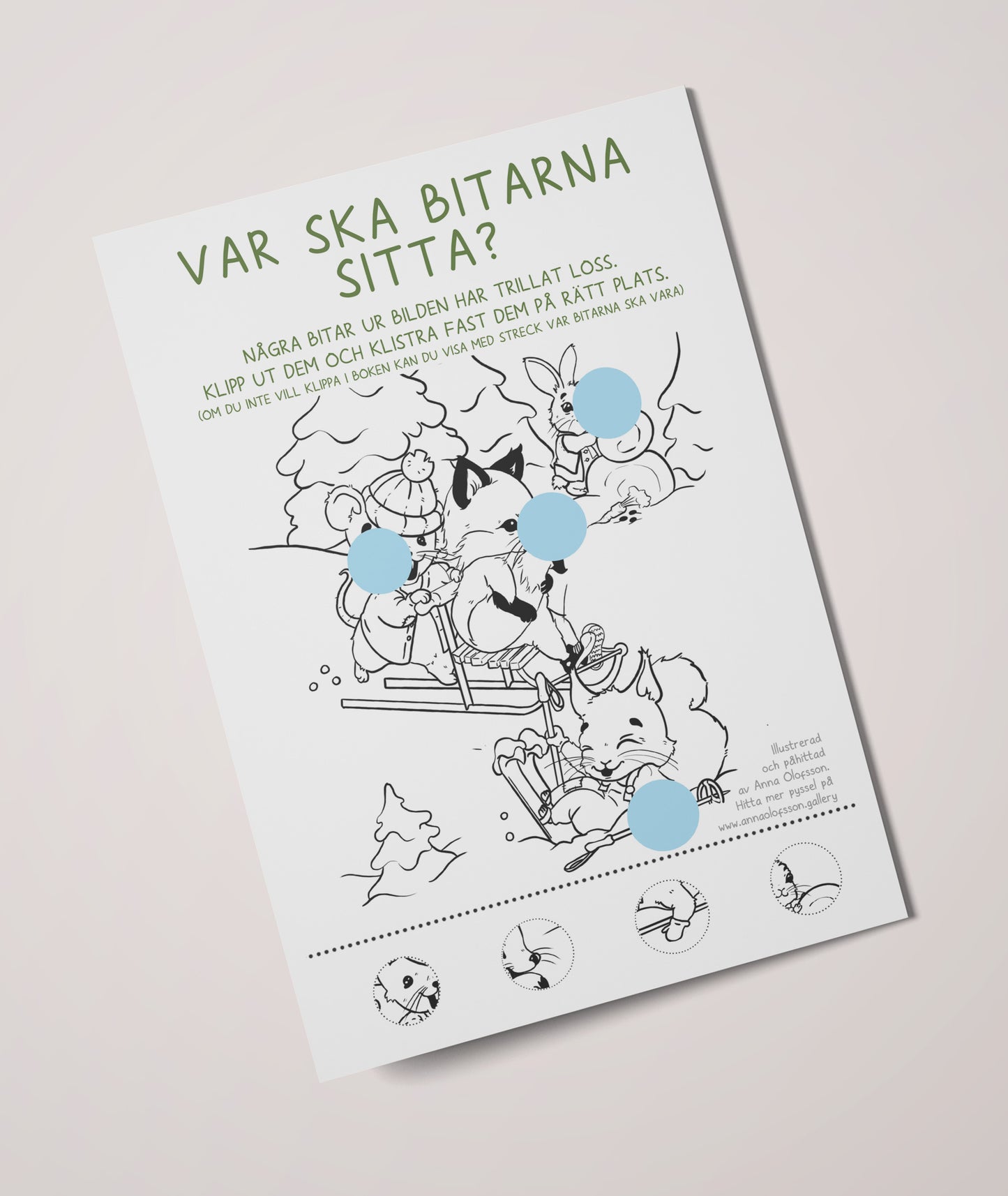 Var ska bitarna sitta? PDF-fil för nedladdning och egen utskrift