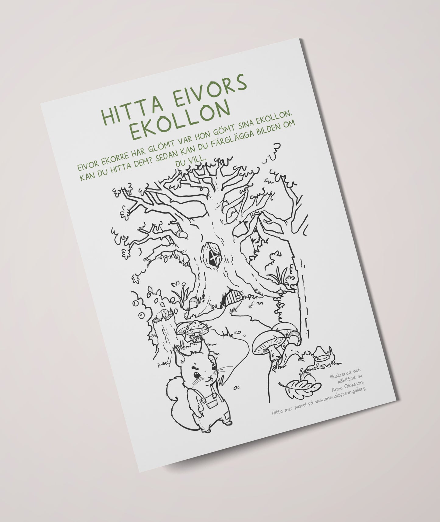 Hitta Eivors Ekollon. PDF-fil för nedladdning och egen utskrift